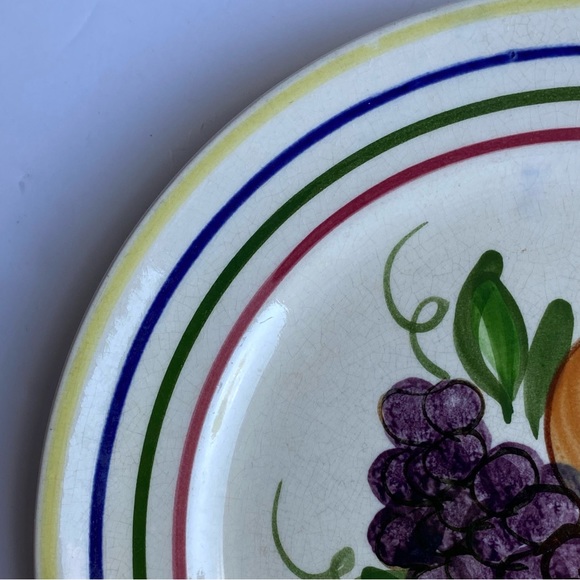 Vintage Blue Ridge Southern Pottery Luncheon Plate Fruit 8” Set Of 2 Rings USA - Picture 13 of 16